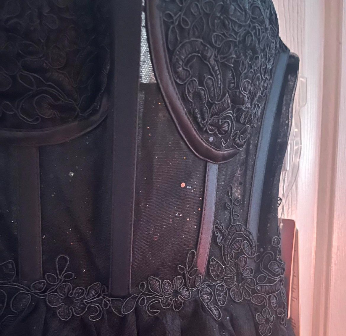 Other Black sparkly corset dress with zipper back Size XS / US 0-2 / IT 36-38 - 3 Thumbnail