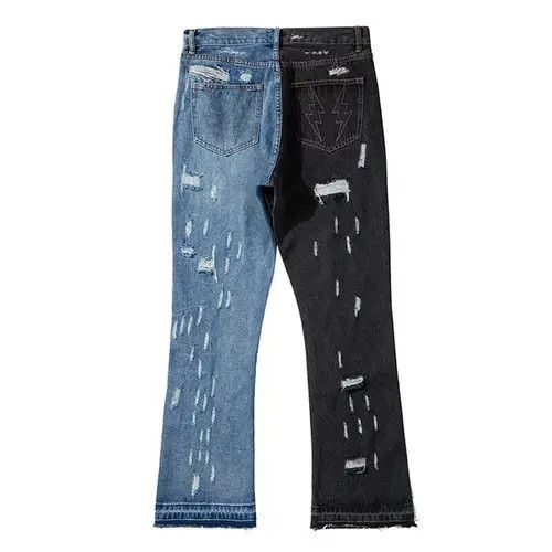 Jean Men Colorblocked Flared Jeans Size US 33 - 2 Thumbnail