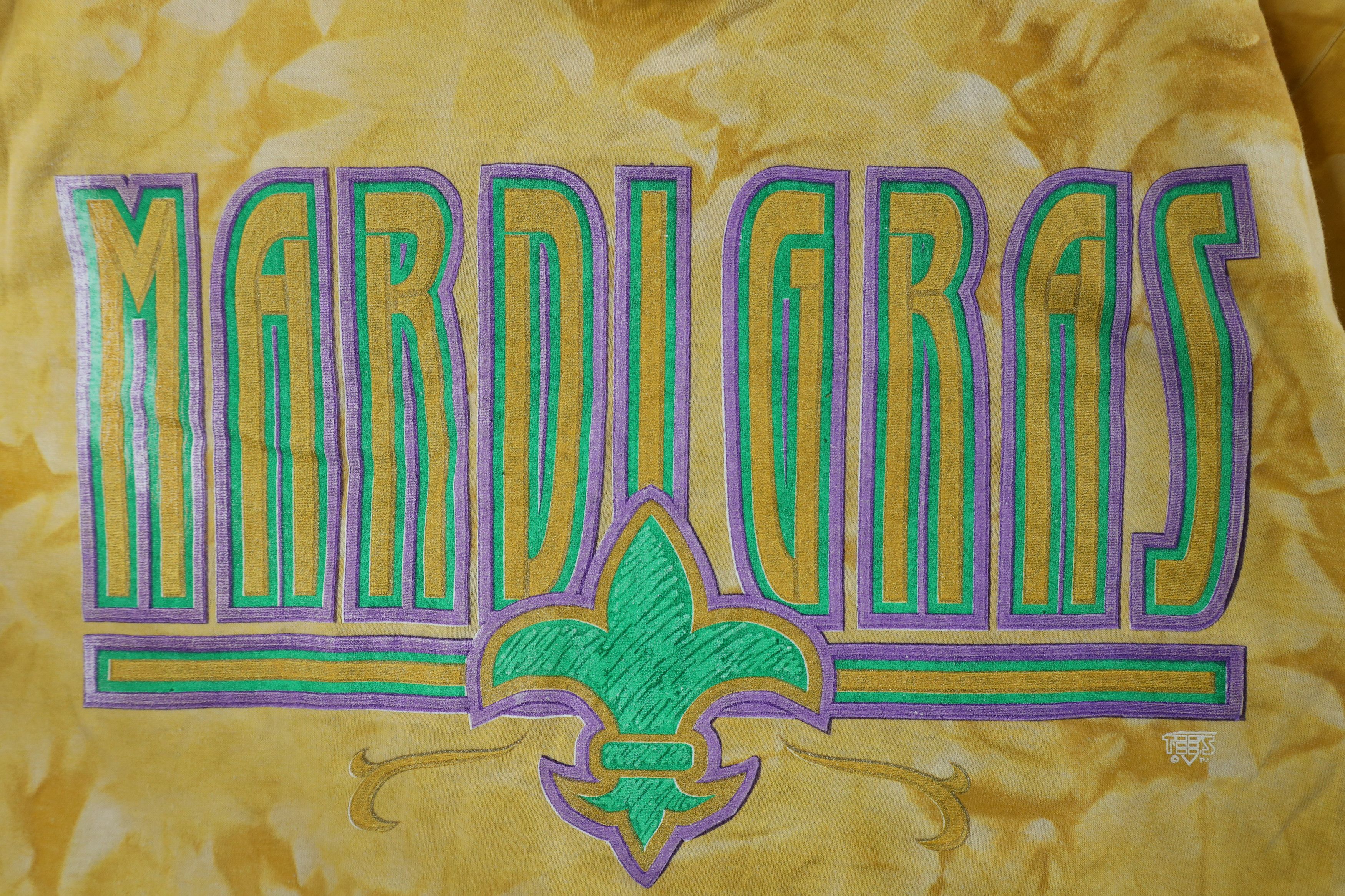 Vintage Vintage 90s Streetwear Mardi Gras Acid Wash T-Shirt Gold USA Size US XL / EU 56 / 4 - 4 Thumbnail