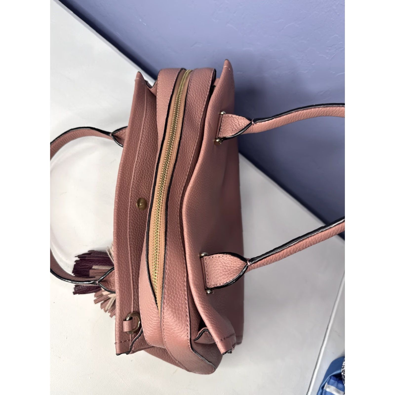 Vintage VINTAGE Kate Spade Palmer Drive Maryam Large Satchel Nutmeg Pink Tassels Kate Spade New York Satchel/Top Handle Bag Women Large Leather Tassel Size ONE SIZE - 7 Thumbnail