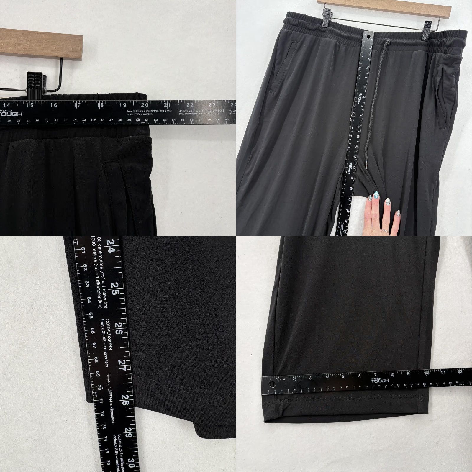 Vintage Lane Bryant Matte Jersey Straight Pants Womens 22/24 Short Black Stretch Career Size XXL / US 16-18 / IT 52-54 - 8 Thumbnail