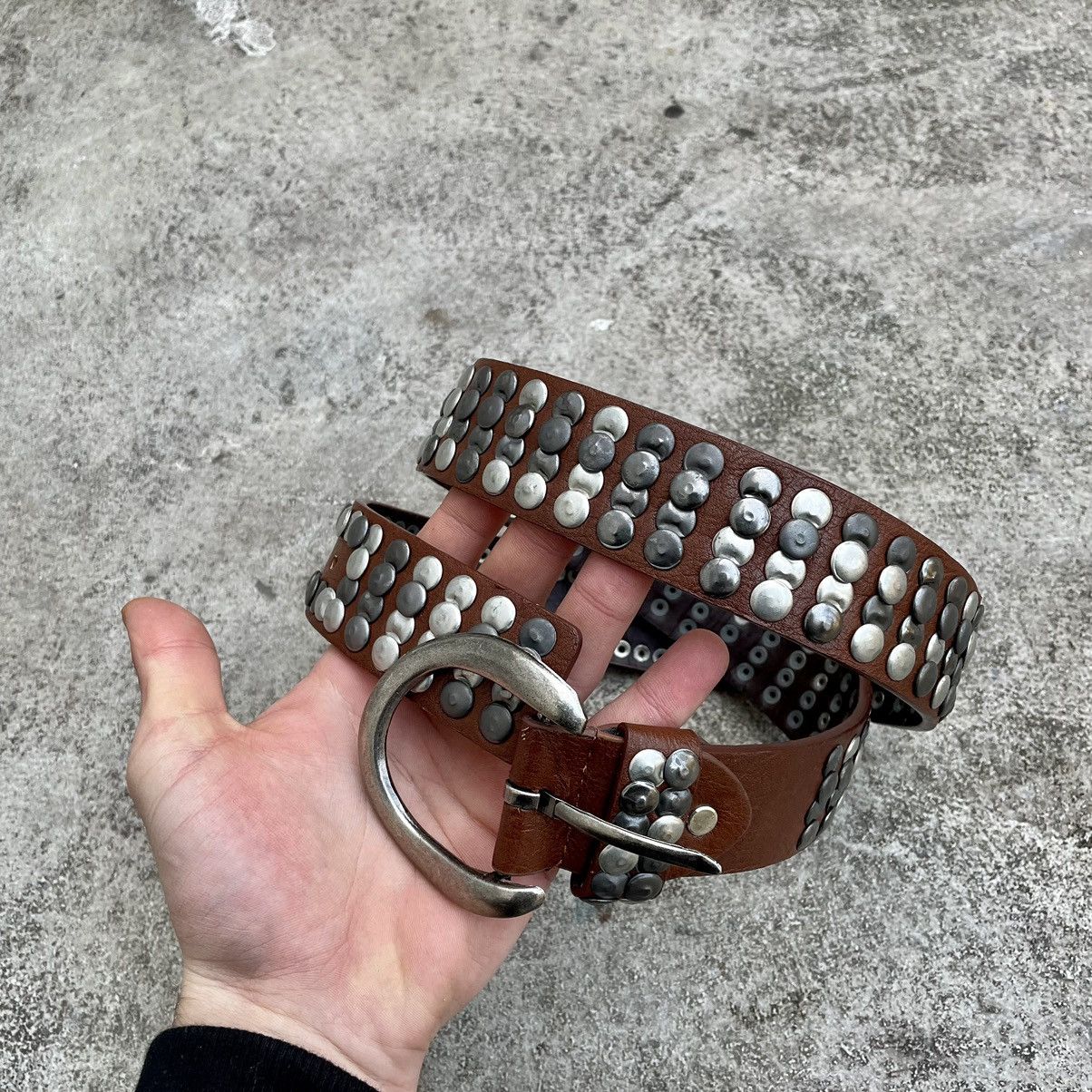 Vintage Vintage 90s Japanese Y2K Studded Belt Punk Goth Logo Boxy OS Size ONE SIZE - 1 Thumbnail