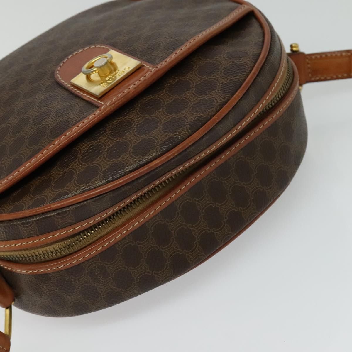 Celine CELINE Macadam Canvas Shoulder Bag Pvc Leather Brown Gold Size ONE SIZE - 6 Thumbnail