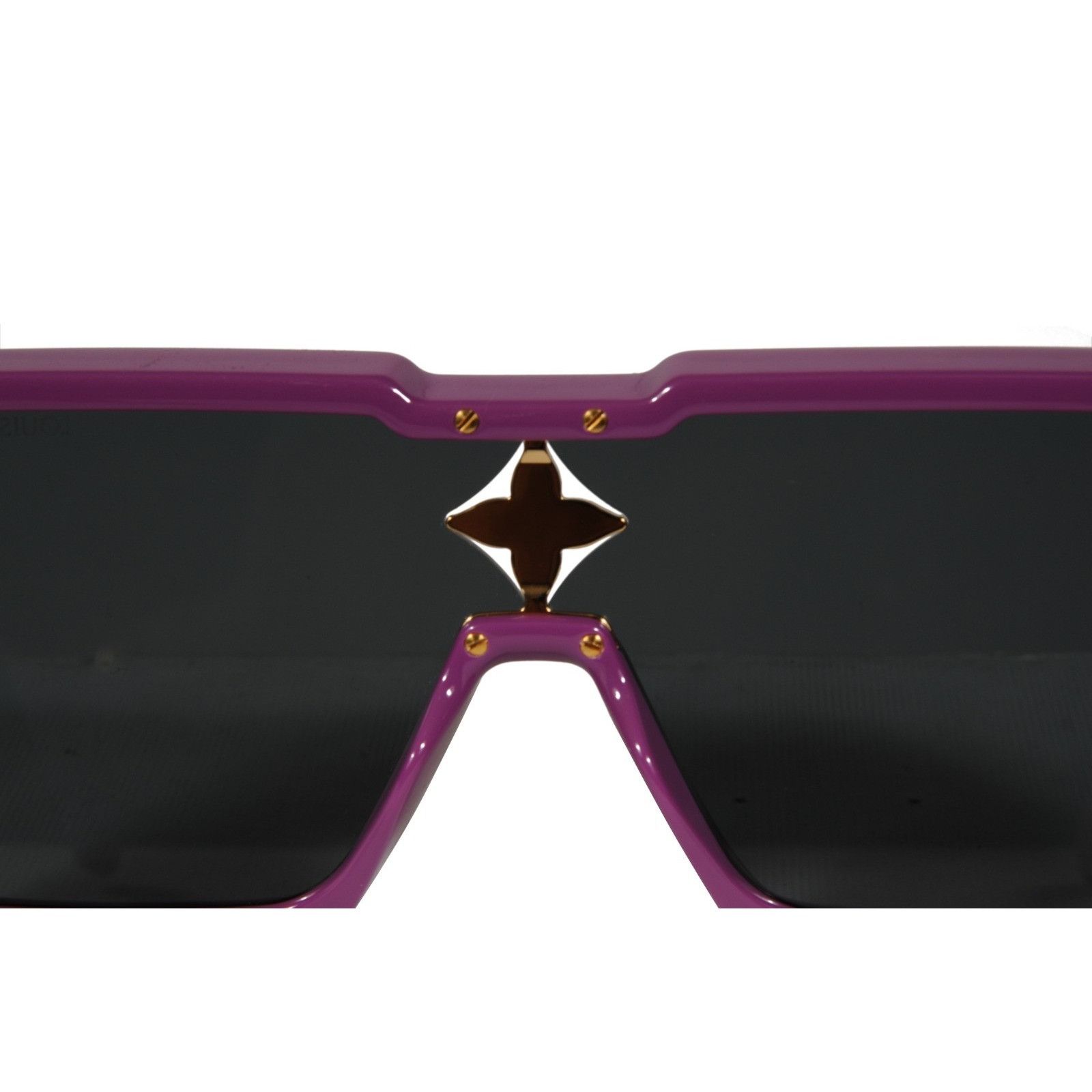 Louis Vuitton Cyclone Sunglasses Purple Square Acetate Glass Size ONE SIZE - 6 Thumbnail