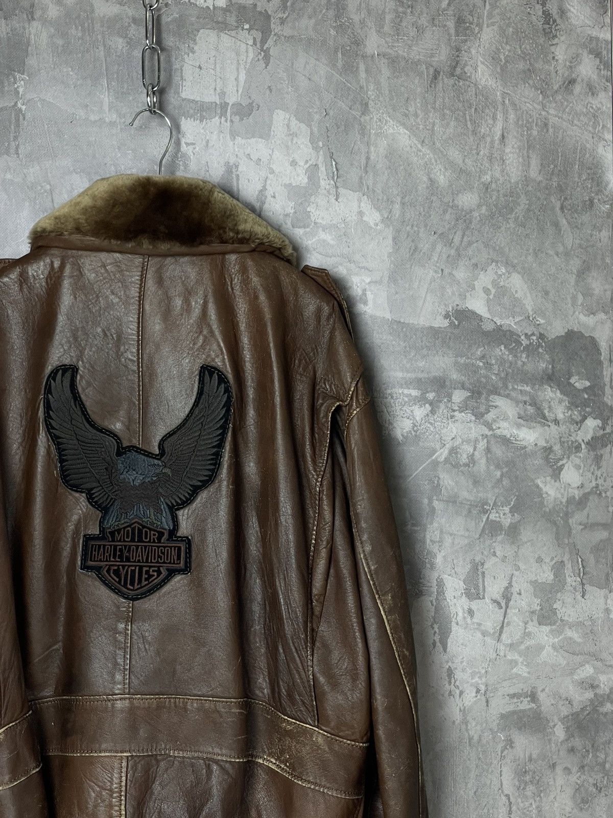 Harley Davidson Harley Davidson Vintage 90s Style Fur Leather Jacket Size US L / EU 52-54 / 3 - 5 Thumbnail