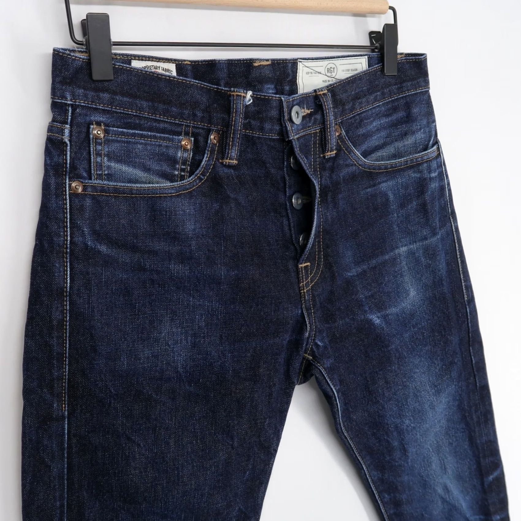 Rogue Territory Rogue Territory Jeans Slim Straight 29 Blue Selvedge Button Fly 5-Pocket Denim Mens Size US 29 - 2 Thumbnail