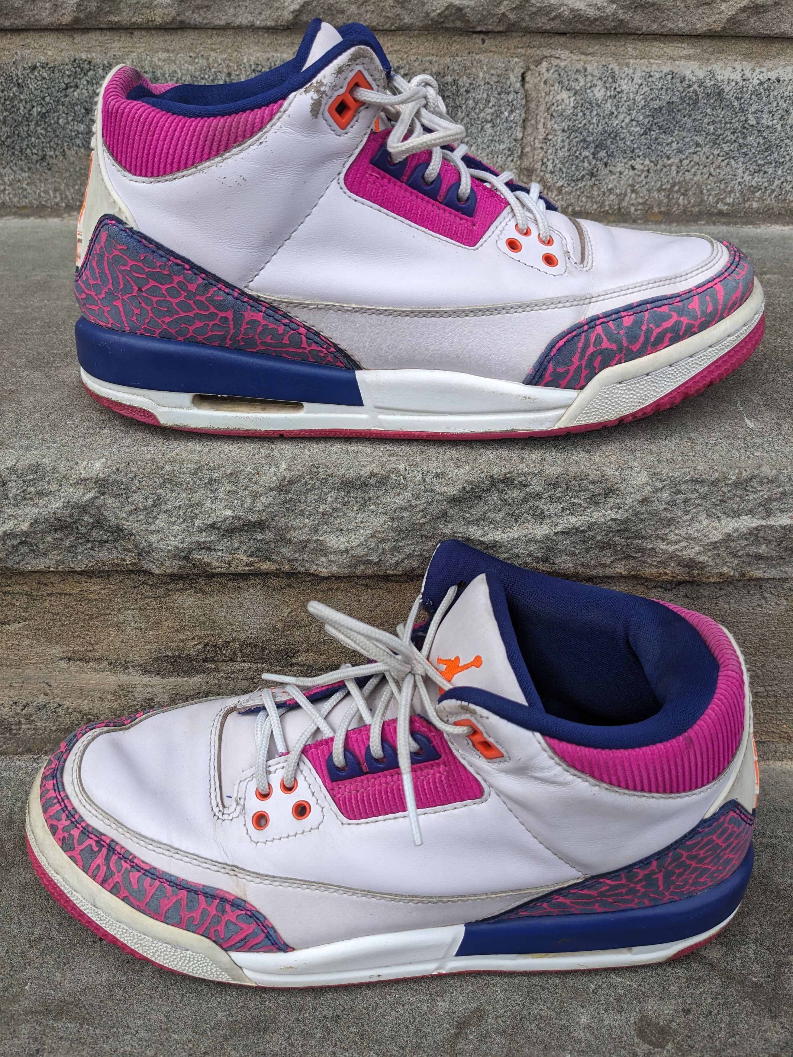 Designer × Nike Nike Boys Air Jordan 3 441140-500 White Basketball Size 6.5Y Size US 6.5 / EU 39-40 - 1 Thumbnail