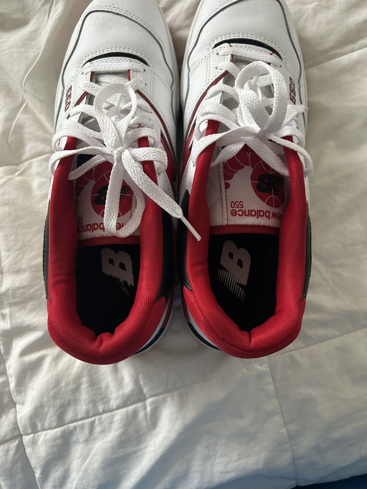 New Balance New Balance 550 White/Red Size US 10.5 / EU 43-44 - 5 Thumbnail