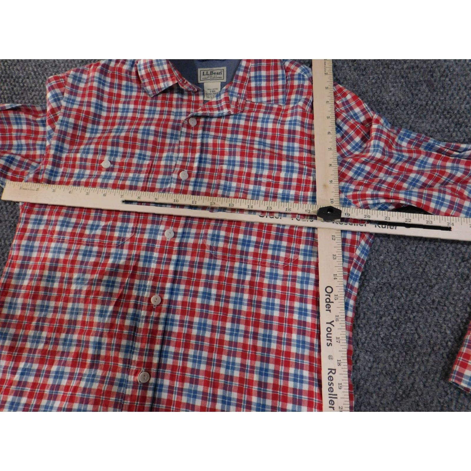 Vintage VINTAGE LL Bean Shirt Mens Small Red Blue Plaid Slightly Fitted Button Up Cotton Casual Size US S / EU 44-46 / 1 - 6 Thumbnail
