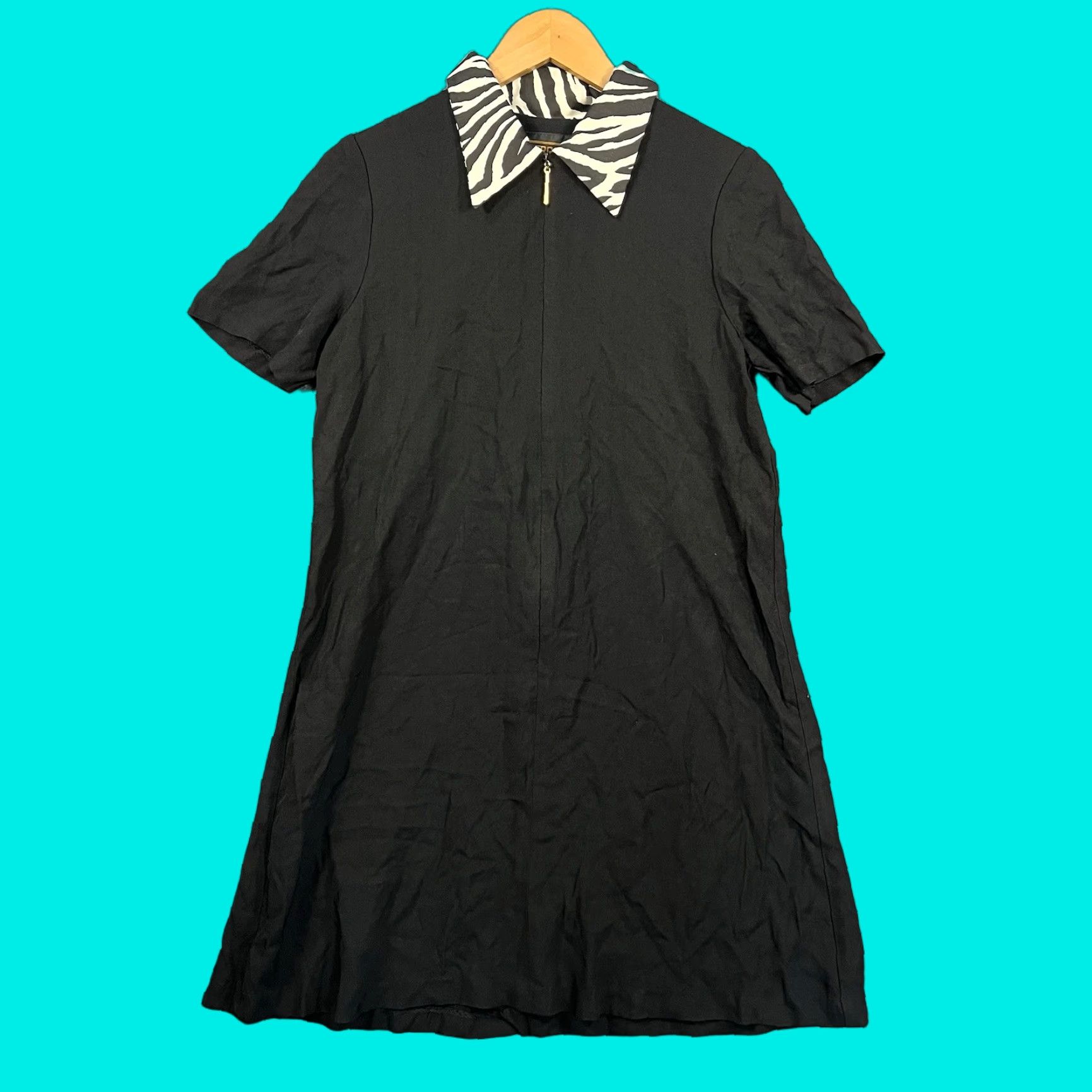 Vintage VTG Virgo II Womens Dress Sz 6 Zebra Print Collar Rockabilly Punk 90s Made USA Size M / US 6-8 / IT 42-44 - 1 Thumbnail