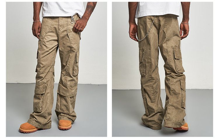 Japanese Brand Beige Cargo Stacked Baggy Pants Size US 32 / EU 48 - 2 Thumbnail