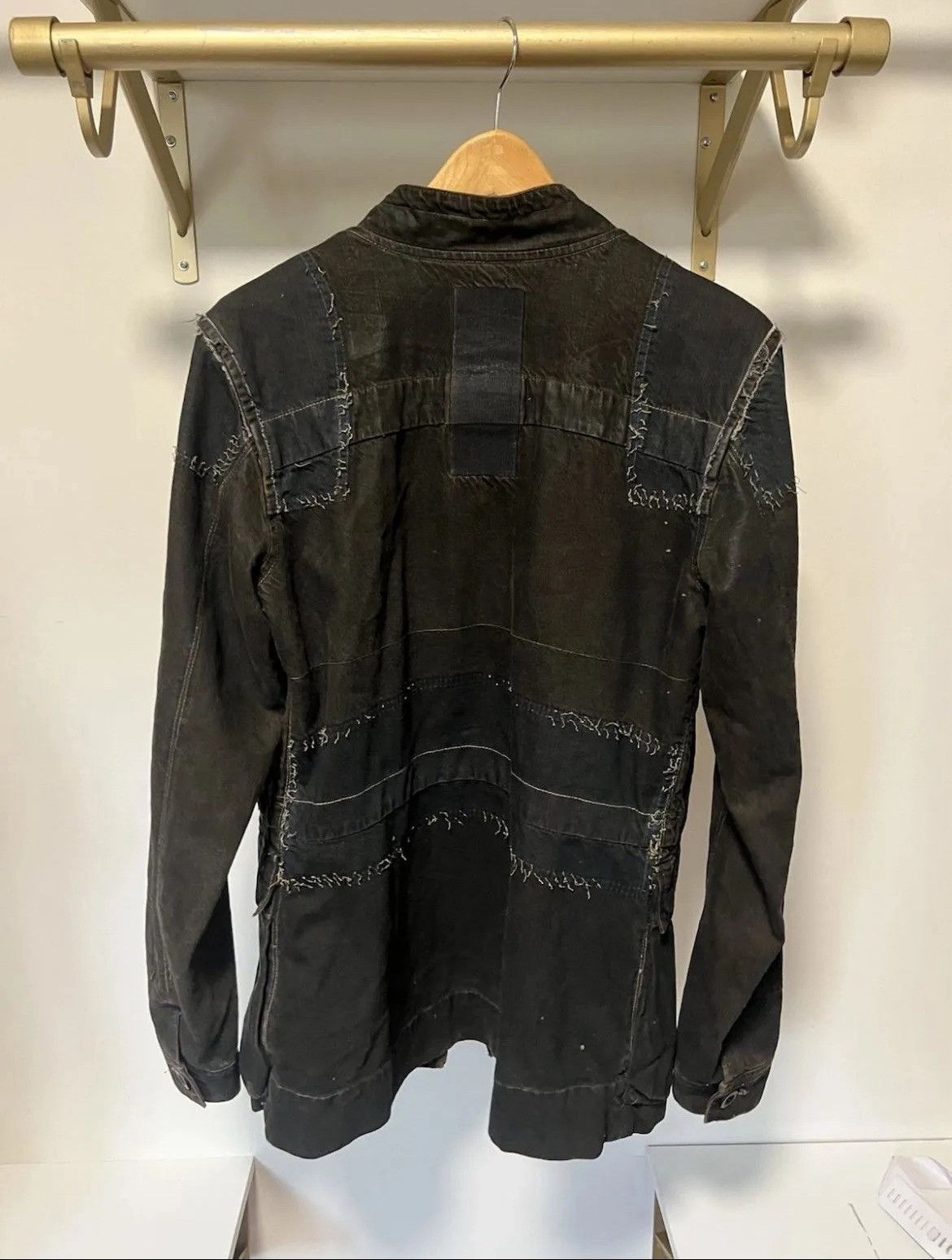 Rick Owens Medium Oversized Rick Owens SLAB Patchwork Denim Jacket Size US M / EU 48-50 / 2 - 2 Thumbnail