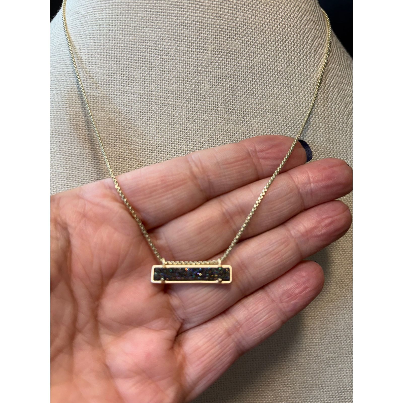 Kendra Scott Kendra Scott Gold Druzy Bar Necklace – 16” + 2” Size ONE SIZE - 1 Thumbnail