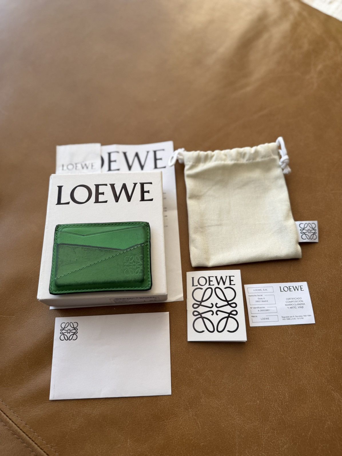 Loewe Loewe Puzzle Stitch Plain C Wallet Cardholder Apple Green Size ONE SIZE - 15 Thumbnail