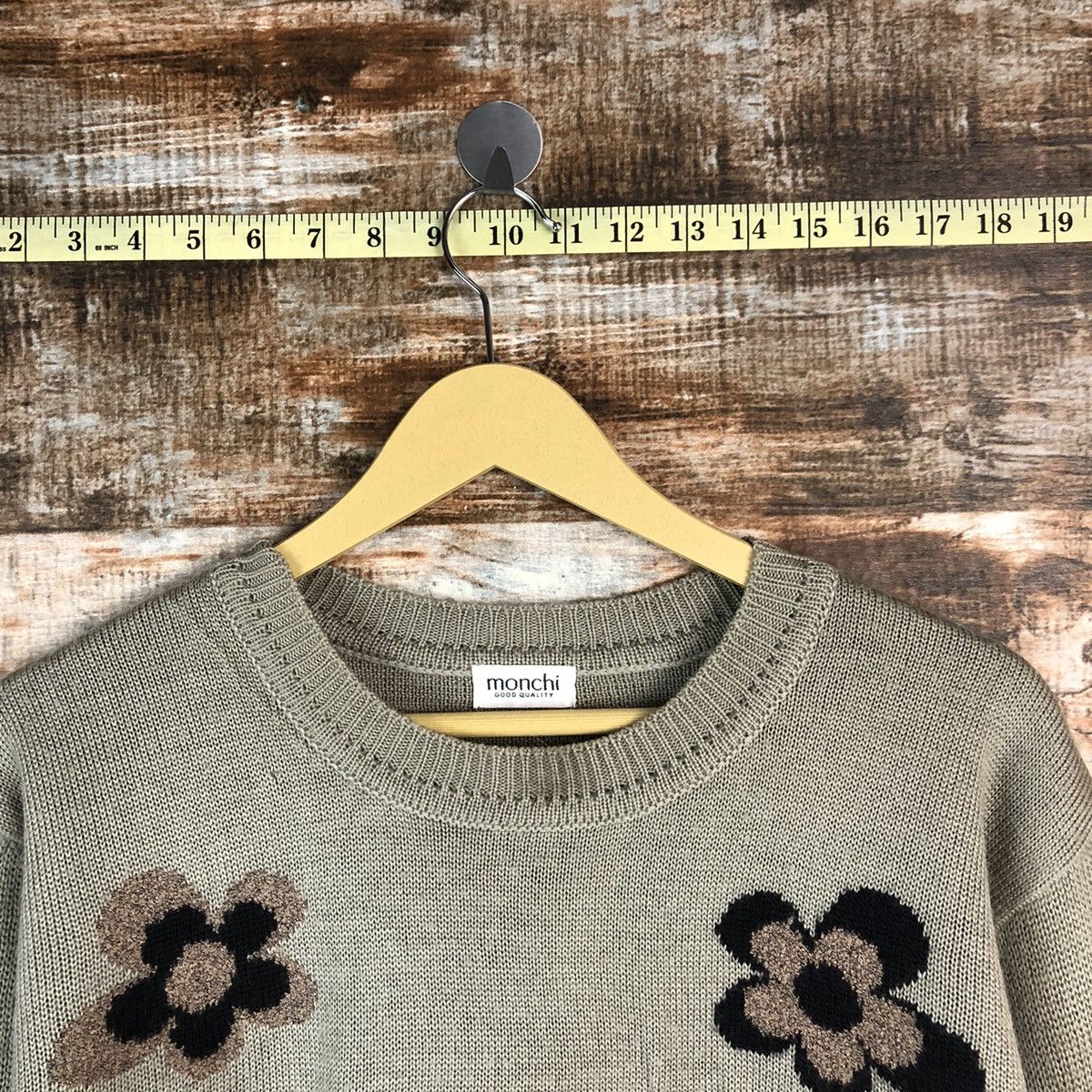 Aran Isles Knitwear × Japanese Brand Mochi Knit Sweaters Flower And Bear Gray #973 Size M / US 6-8 / IT 42-44 - 4 Thumbnail