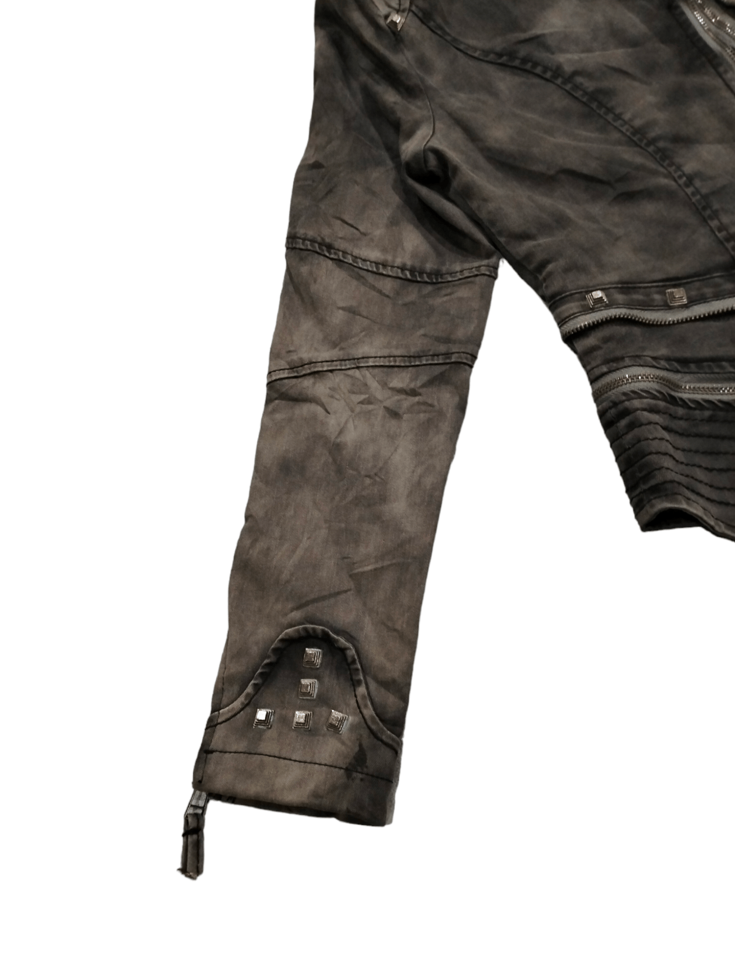 Japanese Brand RARE💥Echolove Zippers and Studs Black Washed Denim Jacket Size S / US 4 / IT 40 - 9 Thumbnail