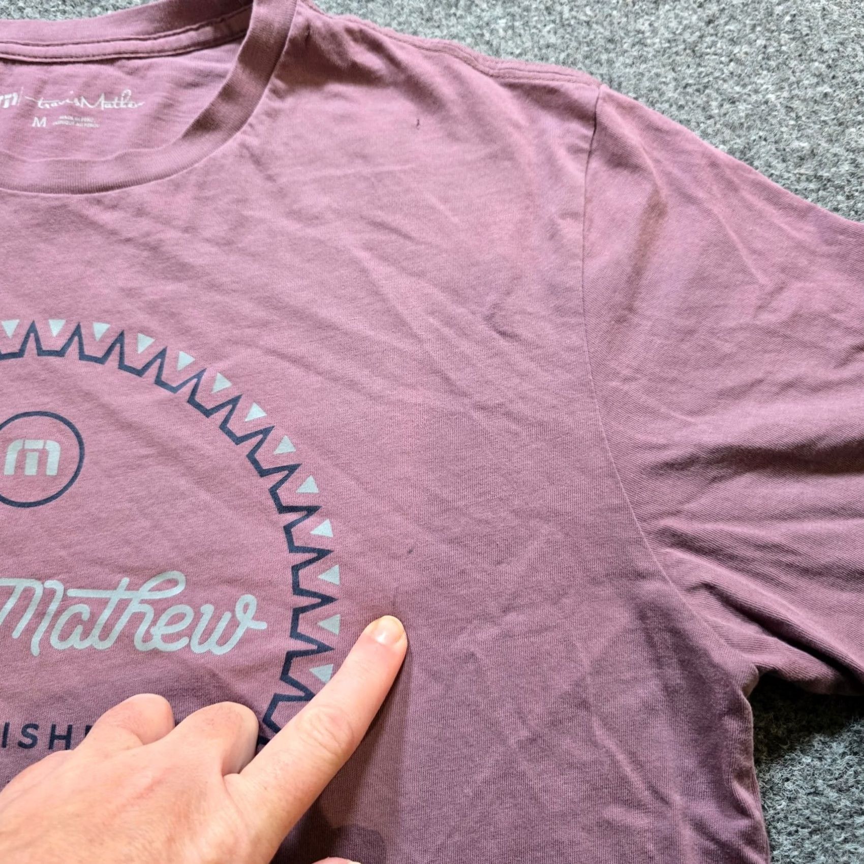 TravisMathew Travis Mathew Top Womens Medium Purple Short Sleeve Logo Crew Neck Casual Basic Shirt Size M / US 6-8 / IT 42-44 - 7 Thumbnail