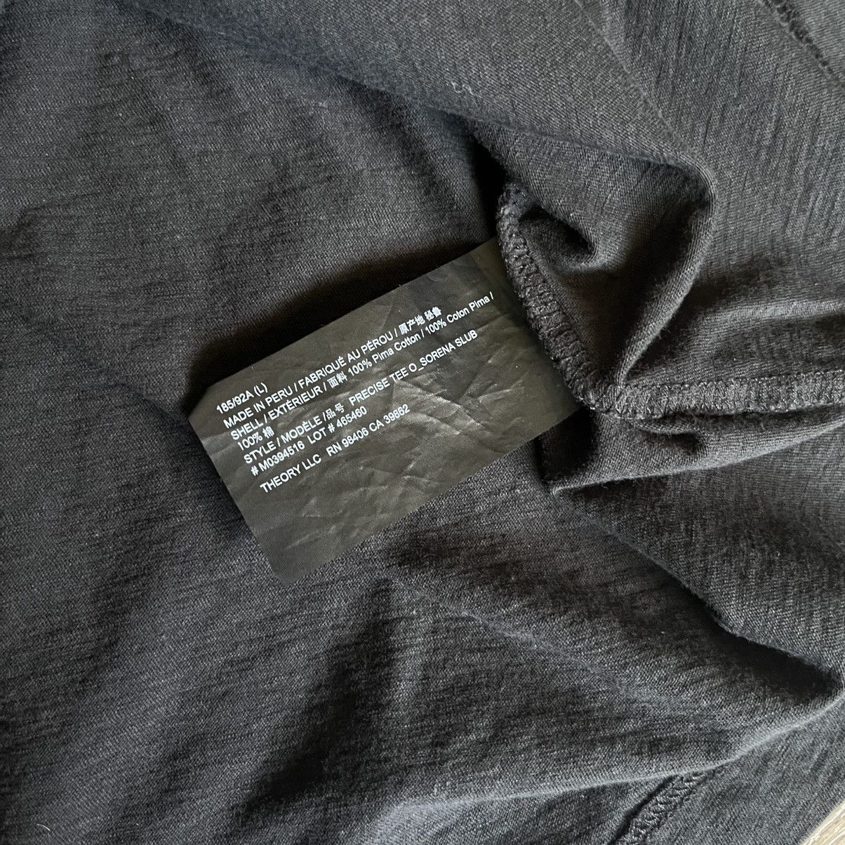 Theory Theory Essential Black Blank Pima Cotton Tee Shirt Size US L / EU 52-54 / 3 - 3 Thumbnail