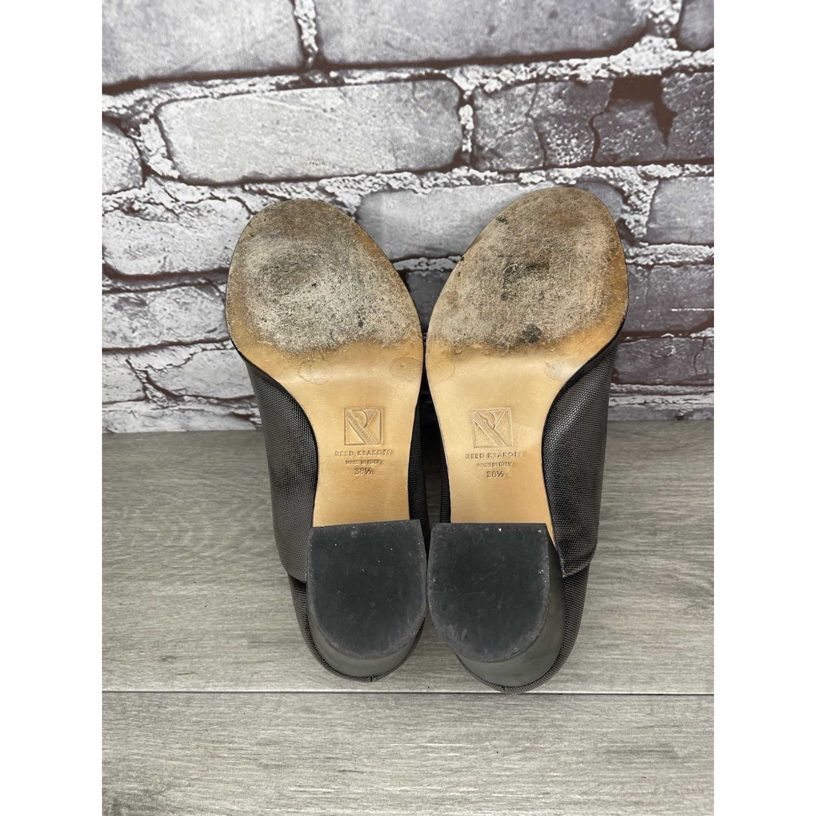 Other REED KRAKOFF Metal Gray Leather Slip On Loafer Heel Shoes Wo Size US 8 / IT 38 - 22 Thumbnail