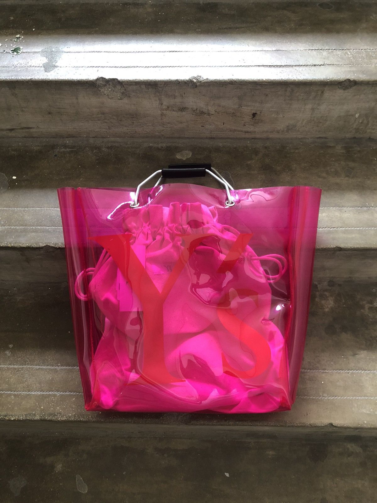 Yohji Yamamoto Rare❗️Ys by Yohji Yamamoto Big Logo Transparent PVC Tote Bag Size ONE SIZE - 3 Thumbnail