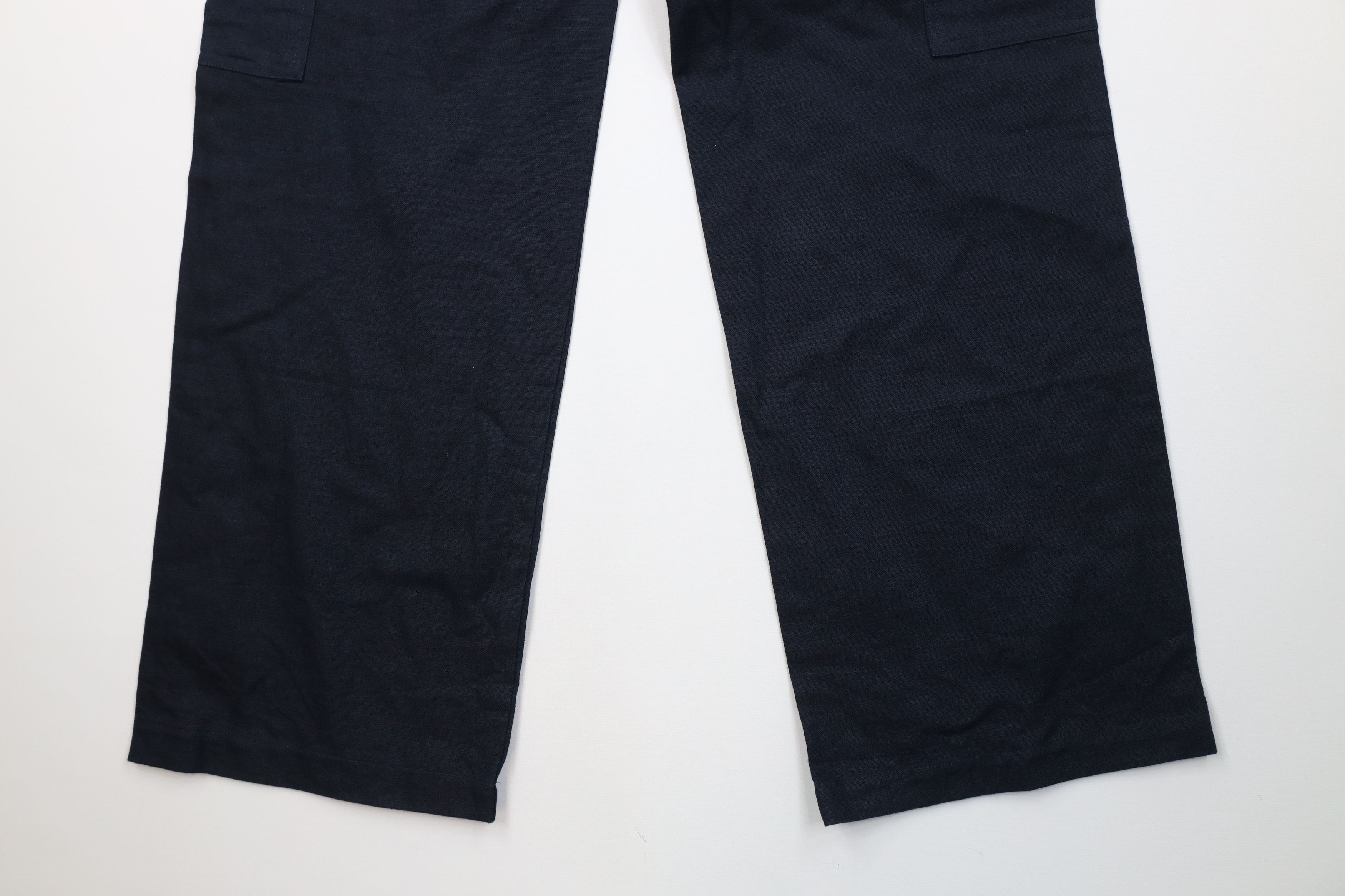 Vintage Vintage 70s Streetwear Baggy Wide Leg Cargo Pants Navy Blue Size 28" / US 6 / IT 42 - 11 Thumbnail