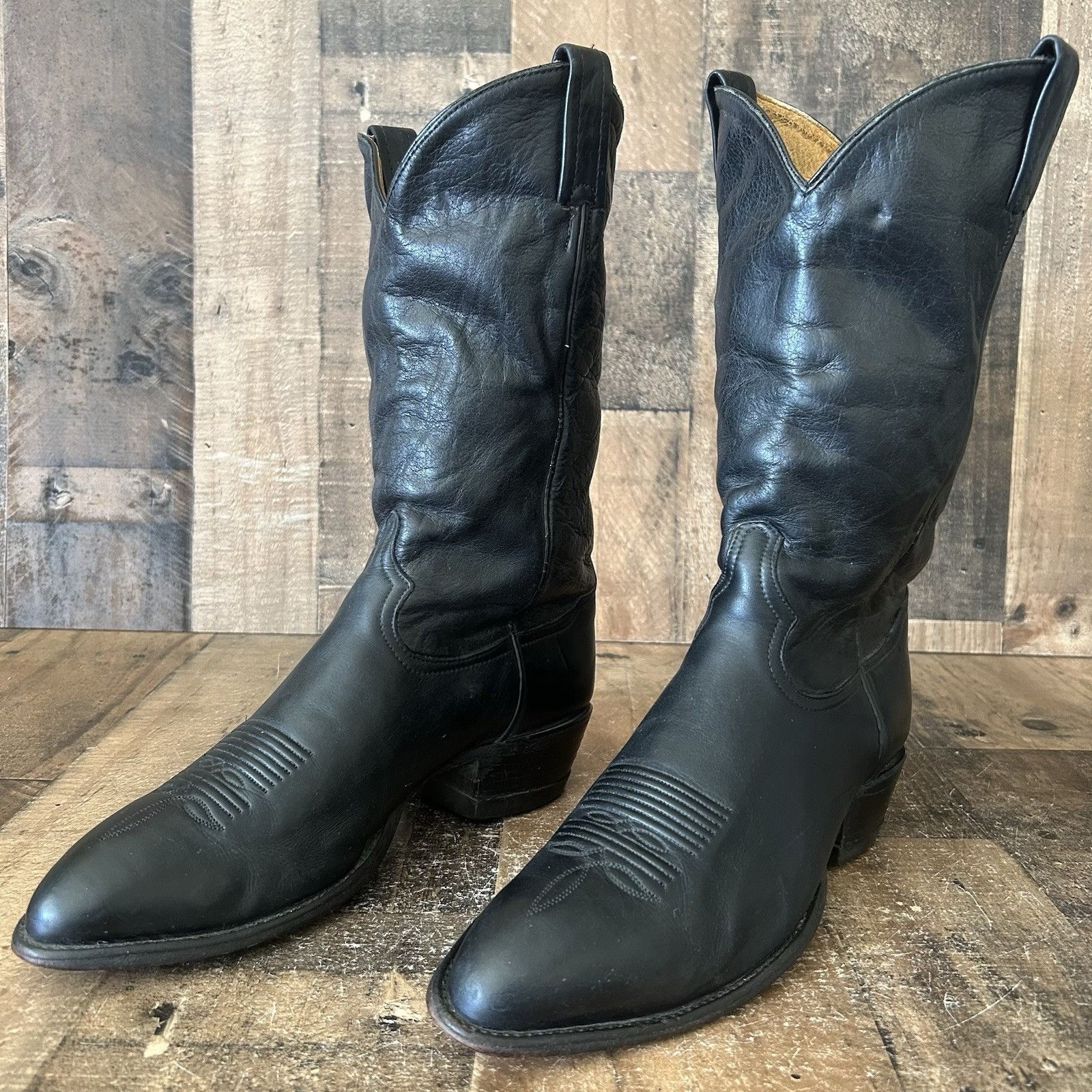 Tony Lama Tony Lama Vintage Classic Black Cowboy Boots Mens 10 D Size US 10 / EU 43 - 12 Thumbnail