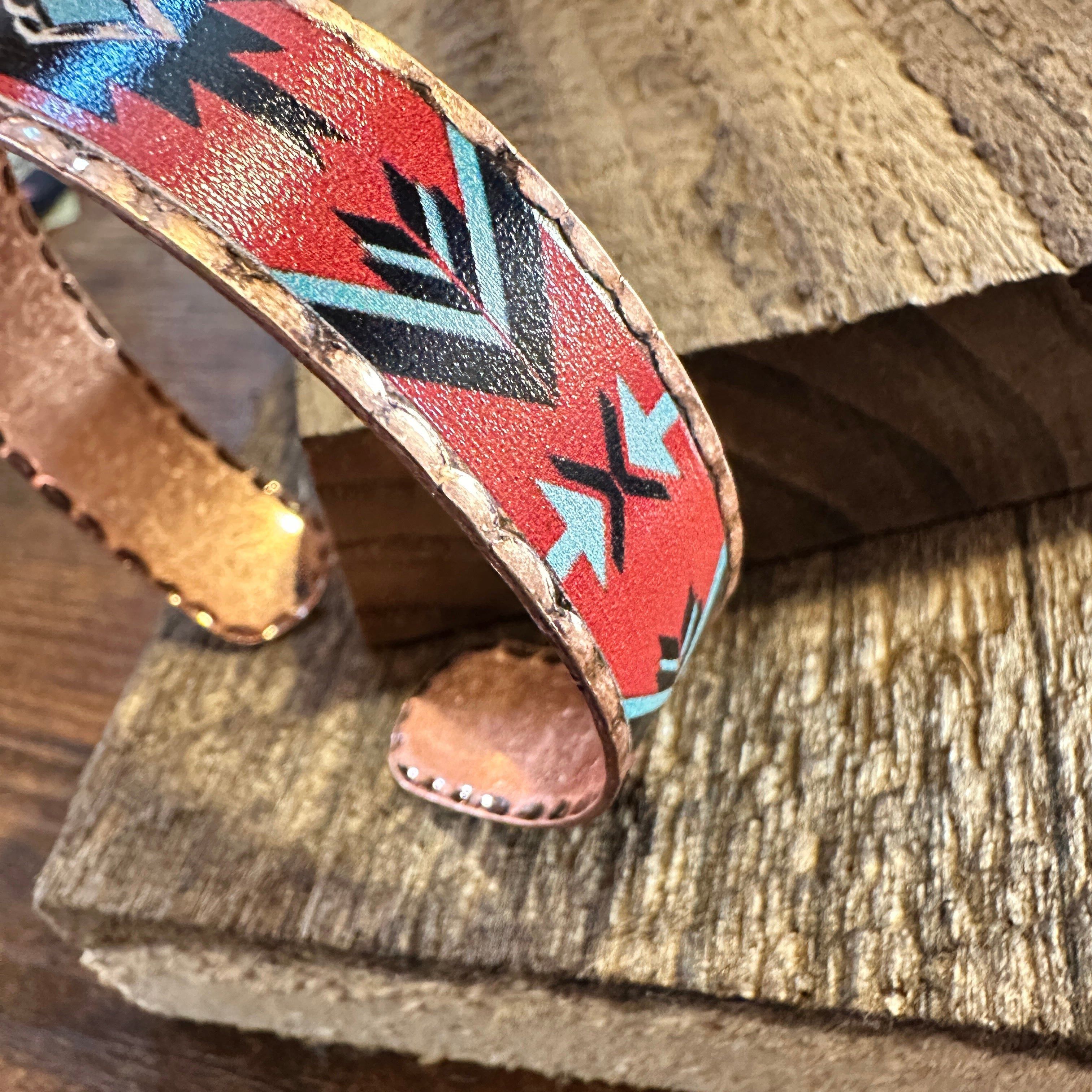 Other Handmade Boho Native American Aztek Copper Narrow Cuff Brace Size ONE SIZE - 6 Thumbnail