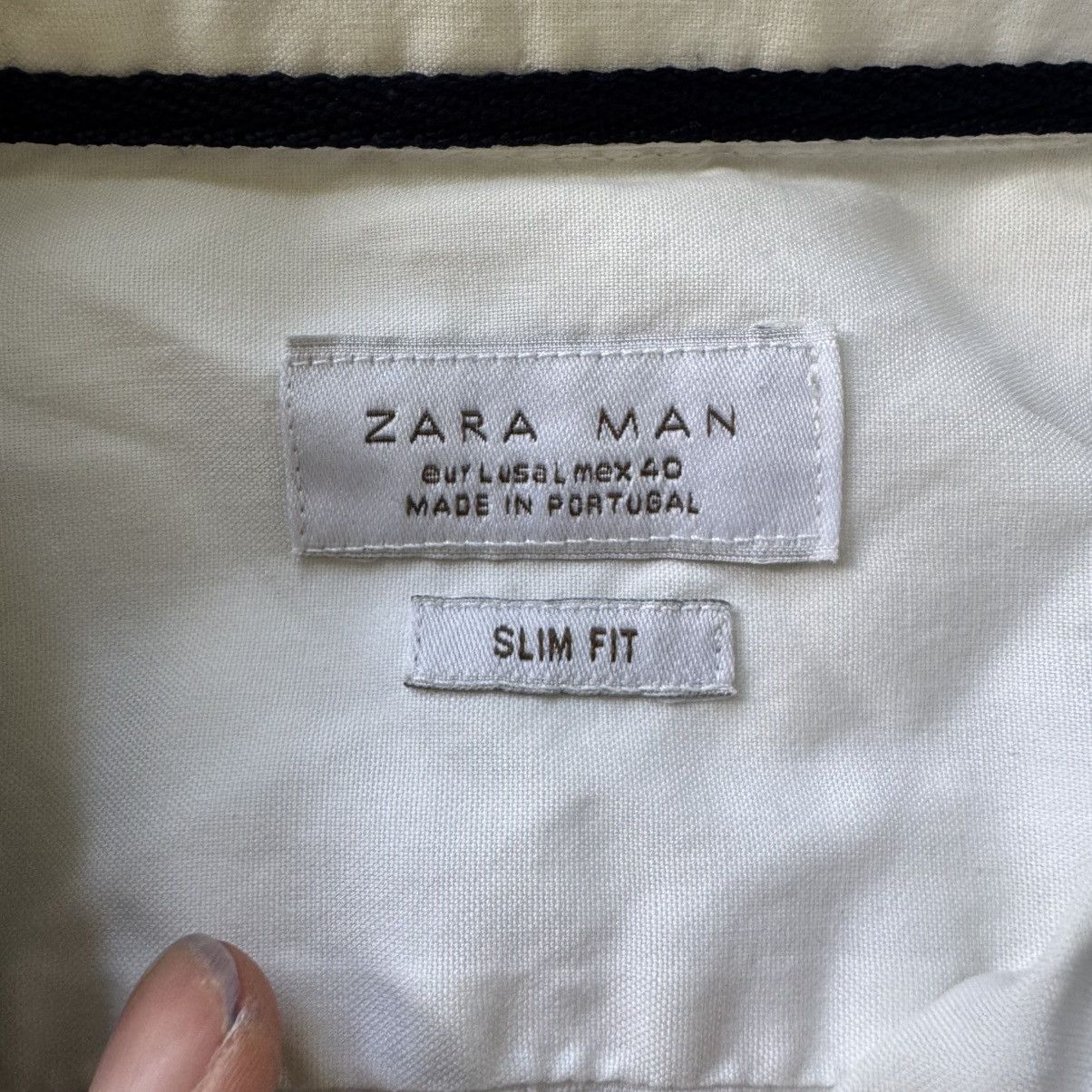Zara Zara Contrast Collar Slim Fit Shirt Size US L / EU 52-54 / 3 - 4 Thumbnail