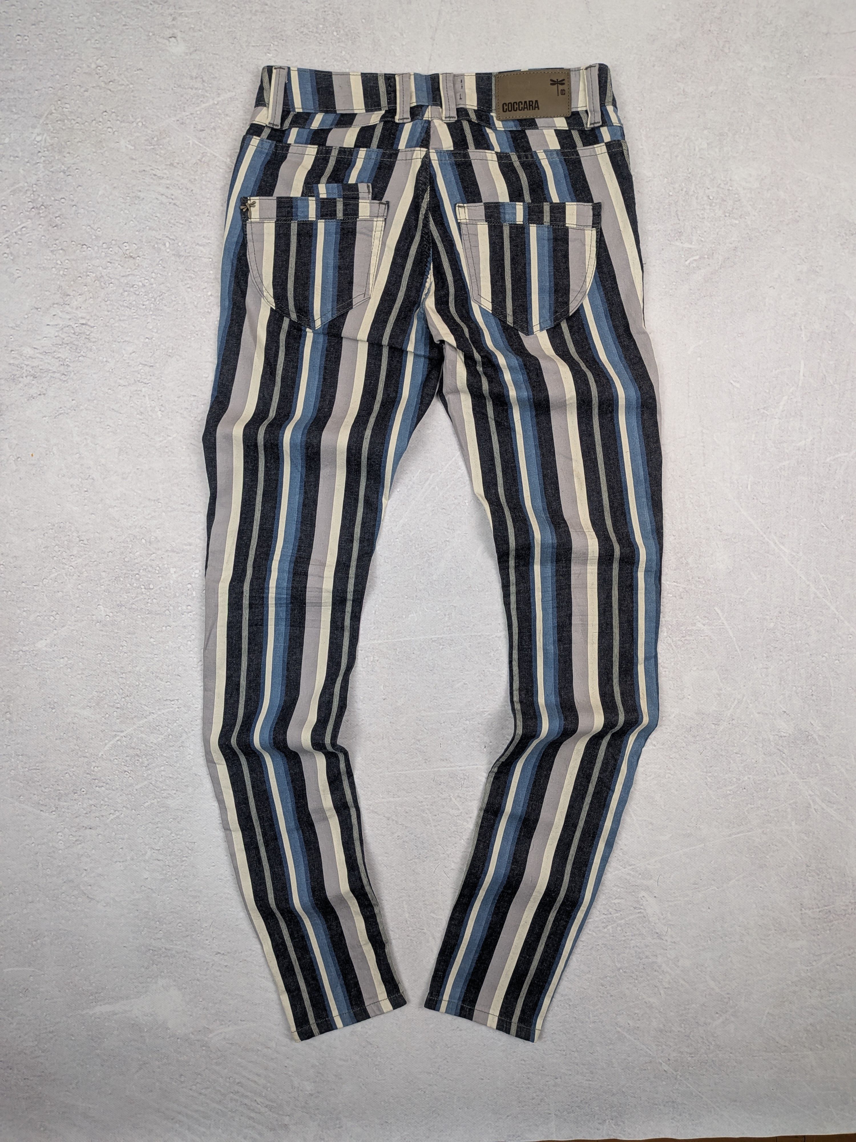Other COCCARA Women Low Rise Skinny Stripes Jeans Handmade Size 27 Size 27" / US 4 / IT 40 - 2 Thumbnail