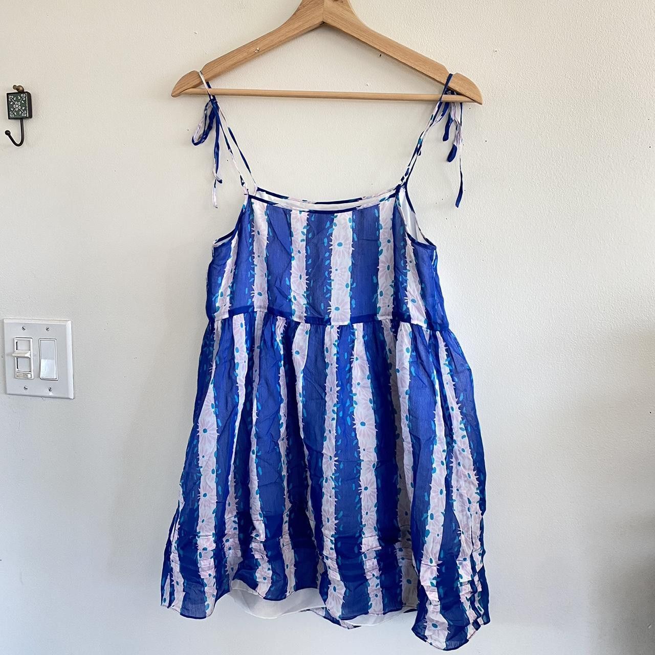 Betsey Johnson BETSEY JOHNSON BLUE WHITE STRIPED MINI BABYDOLL DRESS 2 Size XS / US 0-2 / IT 36-38 - 8 Thumbnail