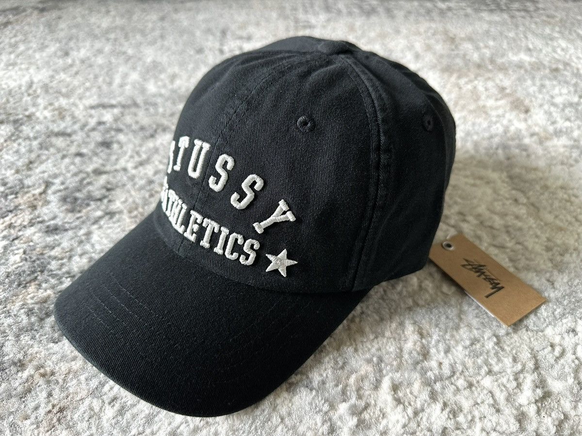 Stussy STUSSY LOW PROFILE ATHLETICS STRAPBACK BLACK CAP (SS25) Size ONE SIZE - 1 Thumbnail