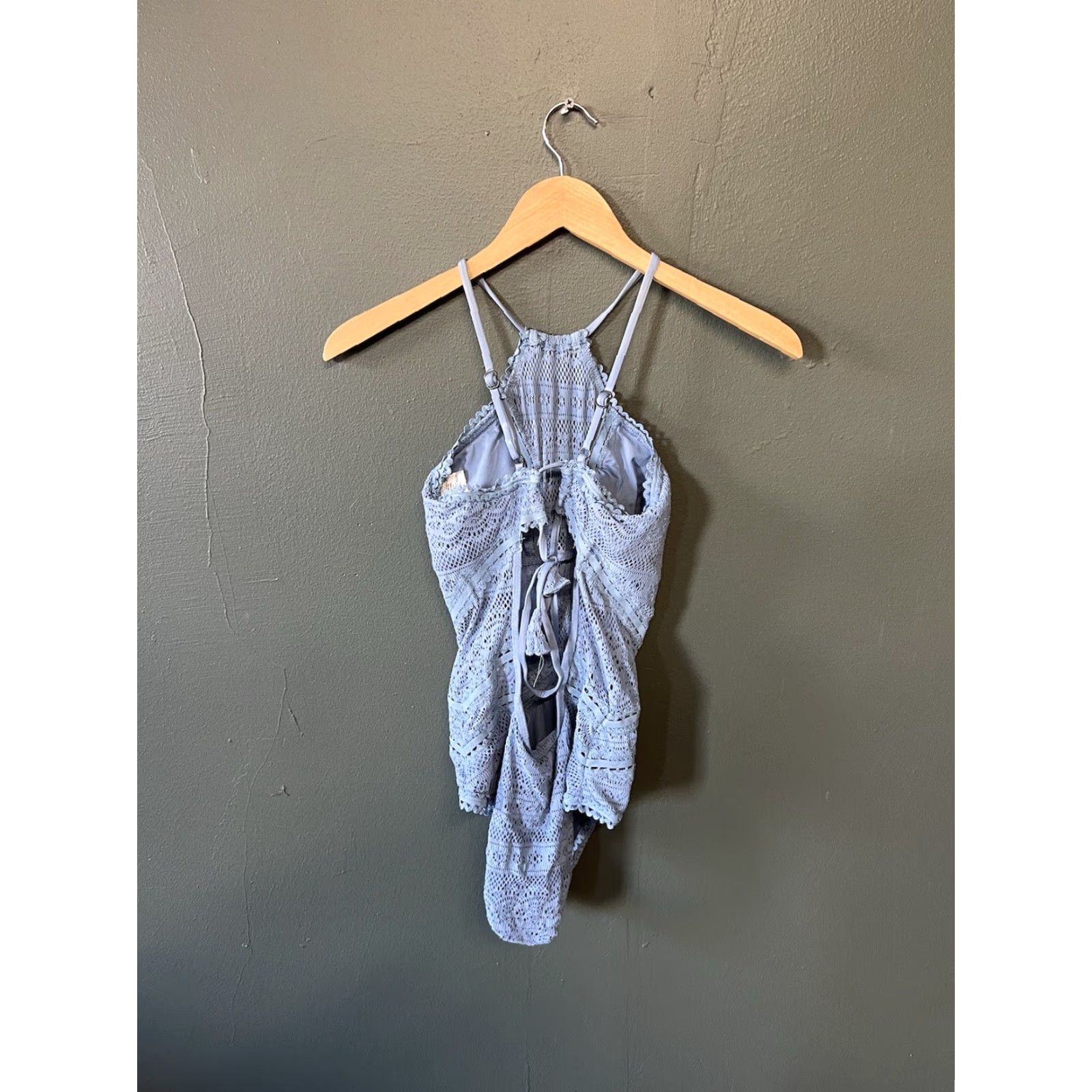 Vintage Becca Womens Blue Knit One Piece Swimsuit M Size Size ONE SIZE - 2 Thumbnail