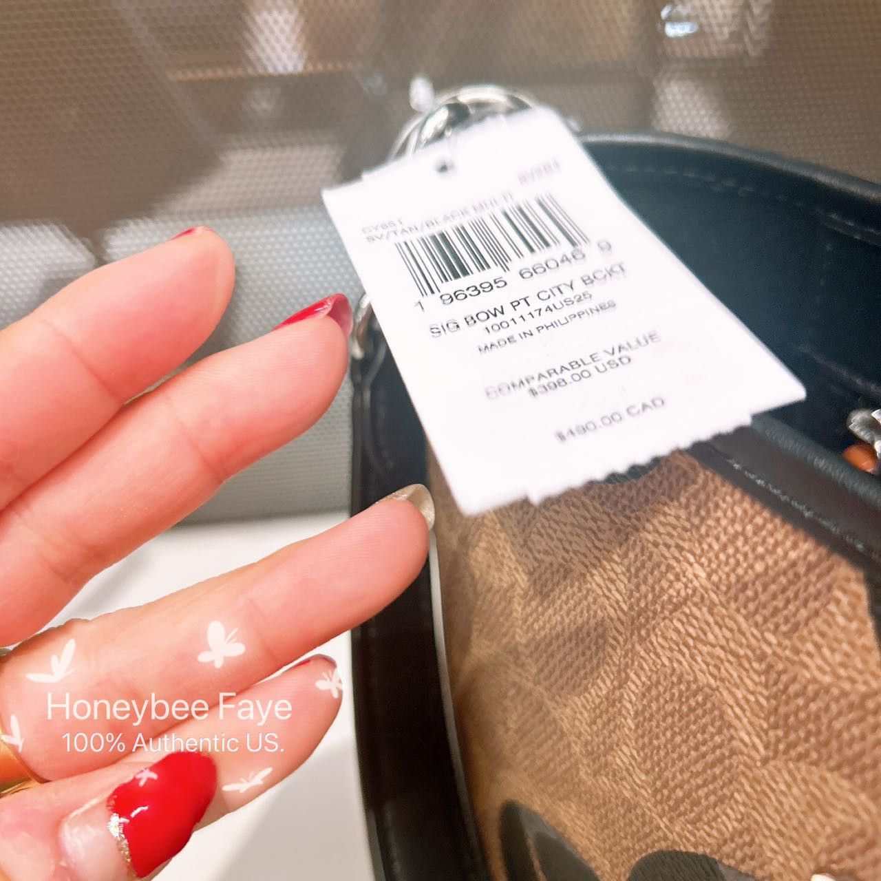 Coach City Bucket Bag In Signature Canvas With Bow Print CY651 Size ONE SIZE - 5 Thumbnail