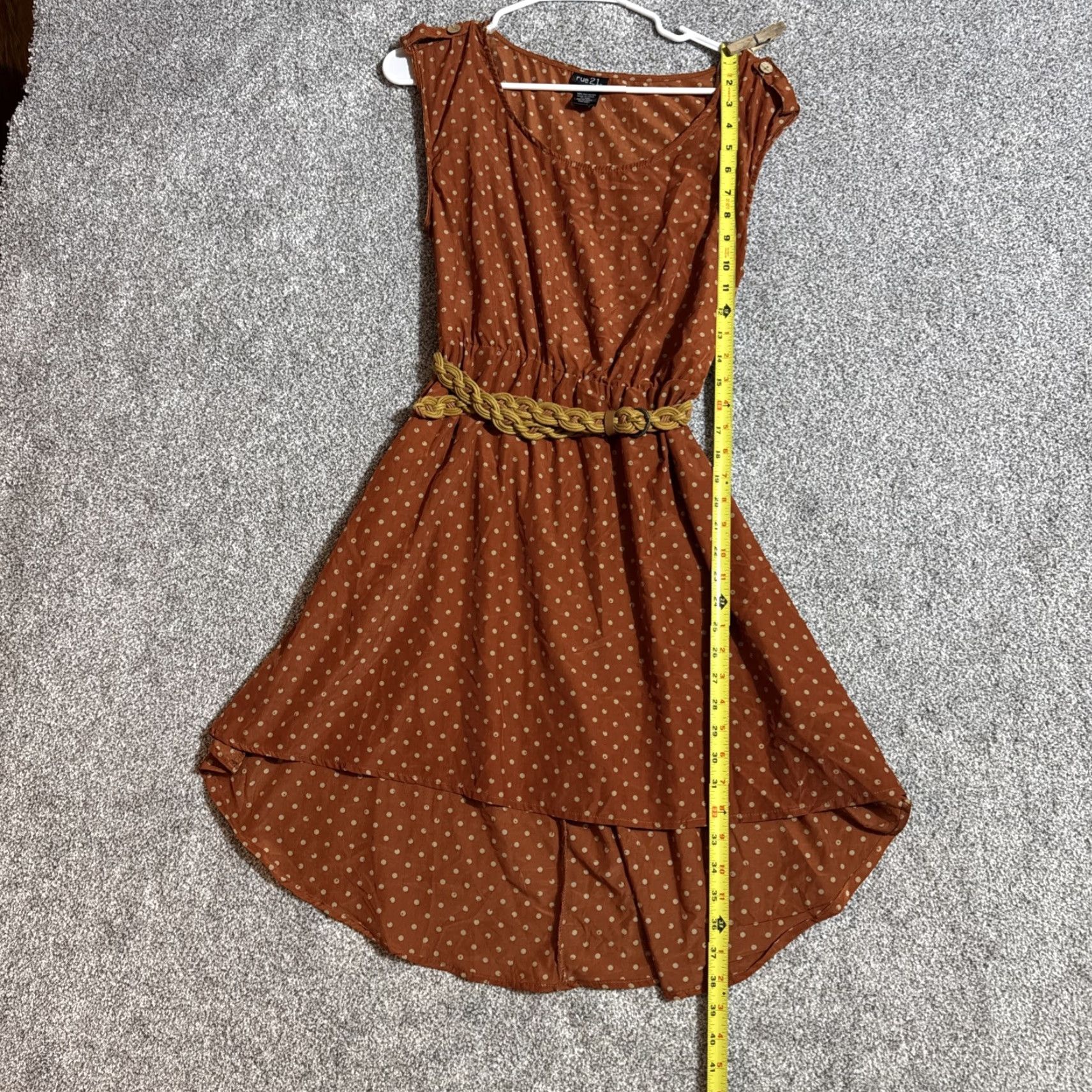 Vintage **Boho Romantic Flowy Belted High Low Dress Small Orange** User: **Belted Romantic Flowy Boho High Low Dress Small Orange** Size S / US 4 / IT 40 - 3 Thumbnail