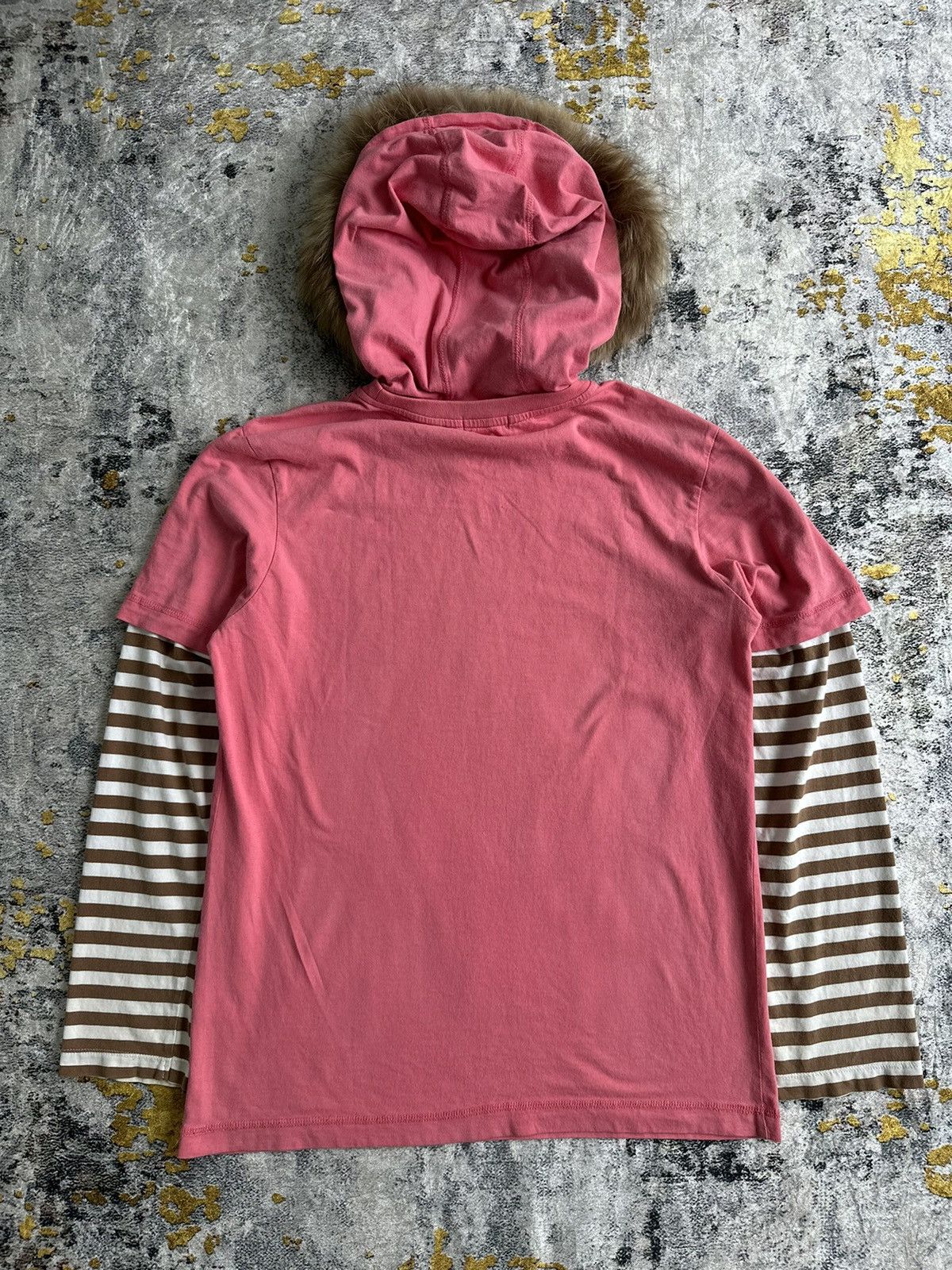 Japanese Brand TBJ STRIPED DOUBLE LAYER FUR LIGHT HOODIE HYSTERIC LGB STYLE Size US M / EU 48-50 / 2 - 6 Thumbnail