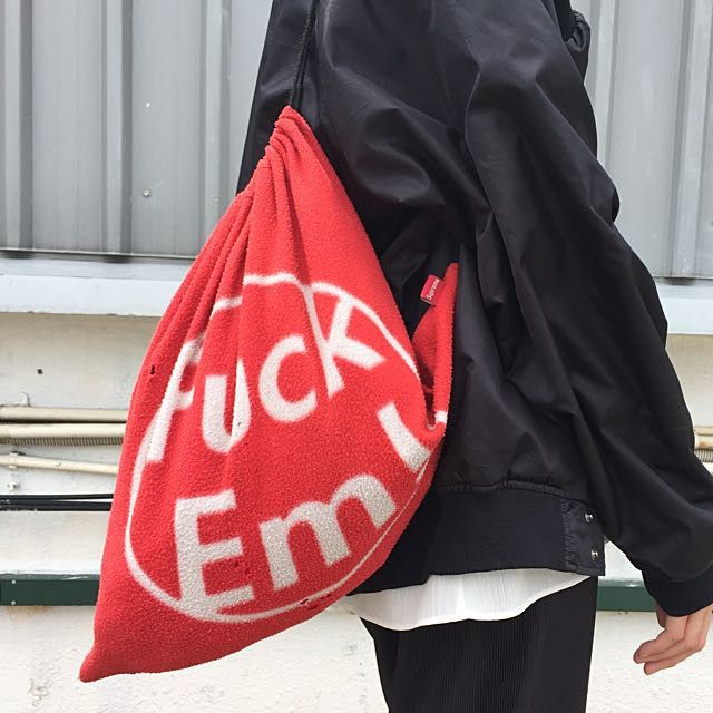Supreme Shoulder Bag Knapsack Cross Body Backpack Fuck Em Fleece Size ONE SIZE - 3 Thumbnail
