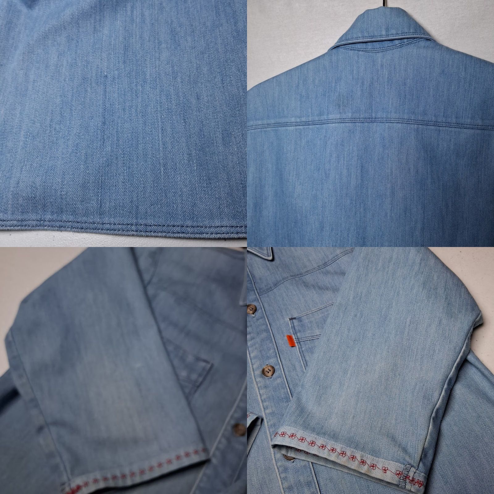Levi's VINTAGE Levi's Shirt Women Blue Jean Denim Orange Tab Embroidered Size M / US 6-8 / IT 42-44 - 8 Thumbnail