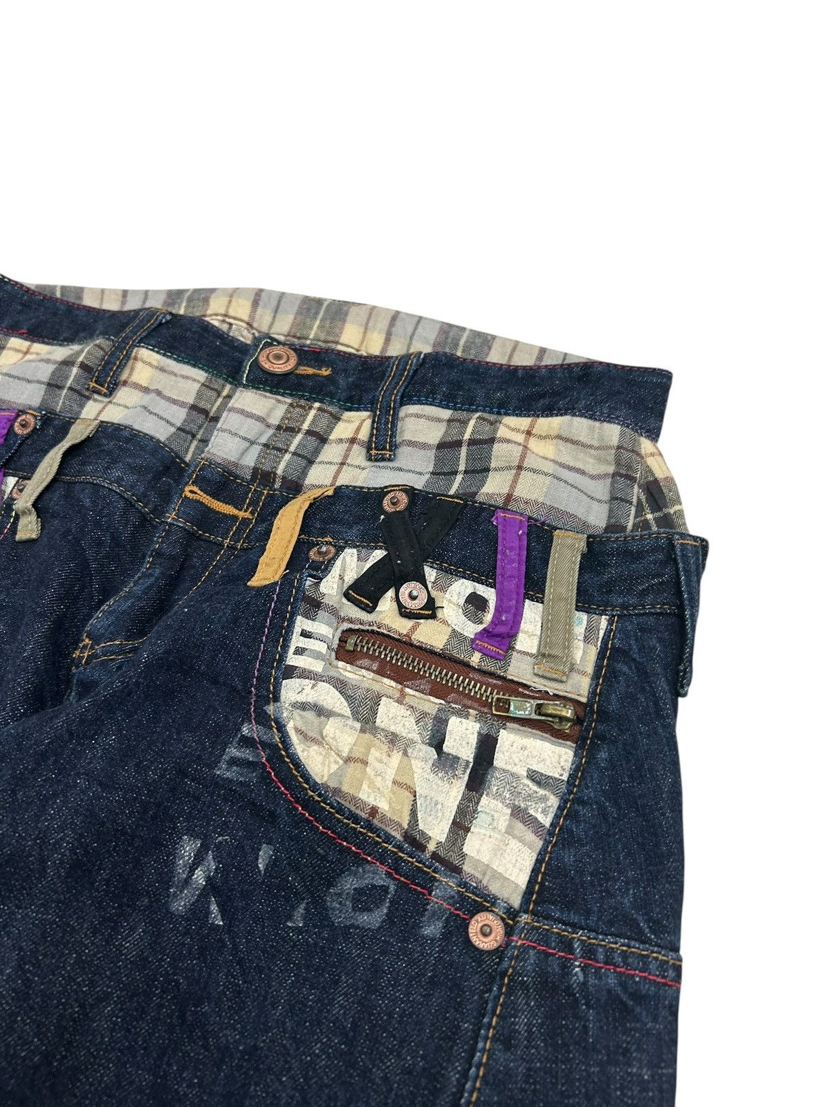 Japanese Brand Double Waist Japan Engineered Jean Cut Style Coloured Waist Size US 30 / EU 46 - 7 Thumbnail