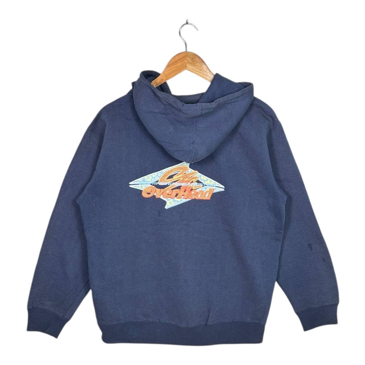 Japanese Brand Y2K Over Head Full Zip Faded Navy Blue Hoodie Skater Grunge Size US L / EU 52-54 / 3 - 2 Thumbnail