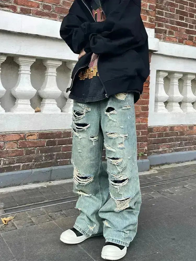Japanese Brand Hip-hop ripped baggy jeans Size US 32 / EU 48 - 1 Thumbnail
