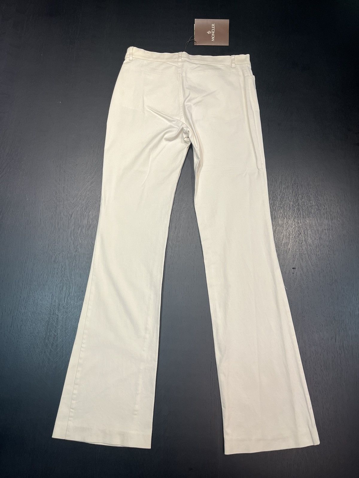 Moncler × Vintage Moncler Ladies’ White Cotton 1-Button Trouser Pants Y2K Size 30" / US 8 / IT 44 - 6 Thumbnail