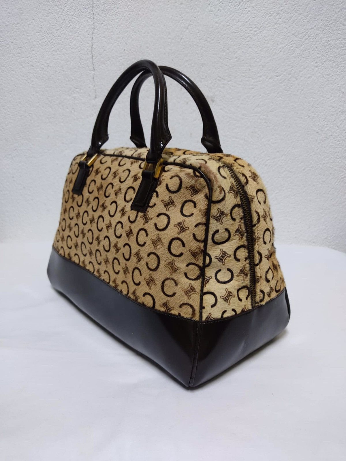 Celine × Vintage VINTAGE CELINE Bowling Bag In Printed Goatskin Brown Size ONE SIZE - 6 Thumbnail