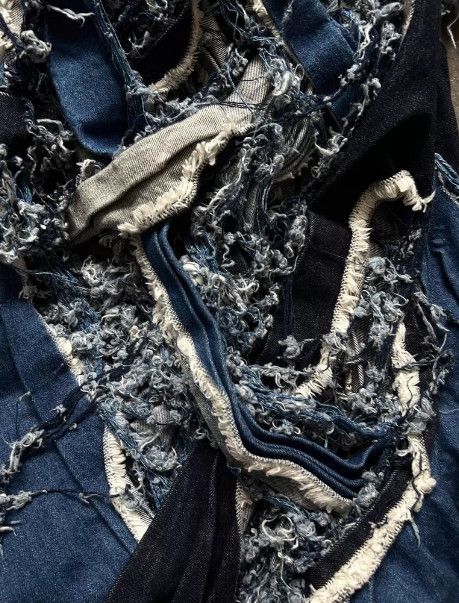 Nozomi Ishiguro Nozomi Ishiguro Cut-Out Distressed Denim Skirt Size L / US 10 / IT 46 - 5 Thumbnail