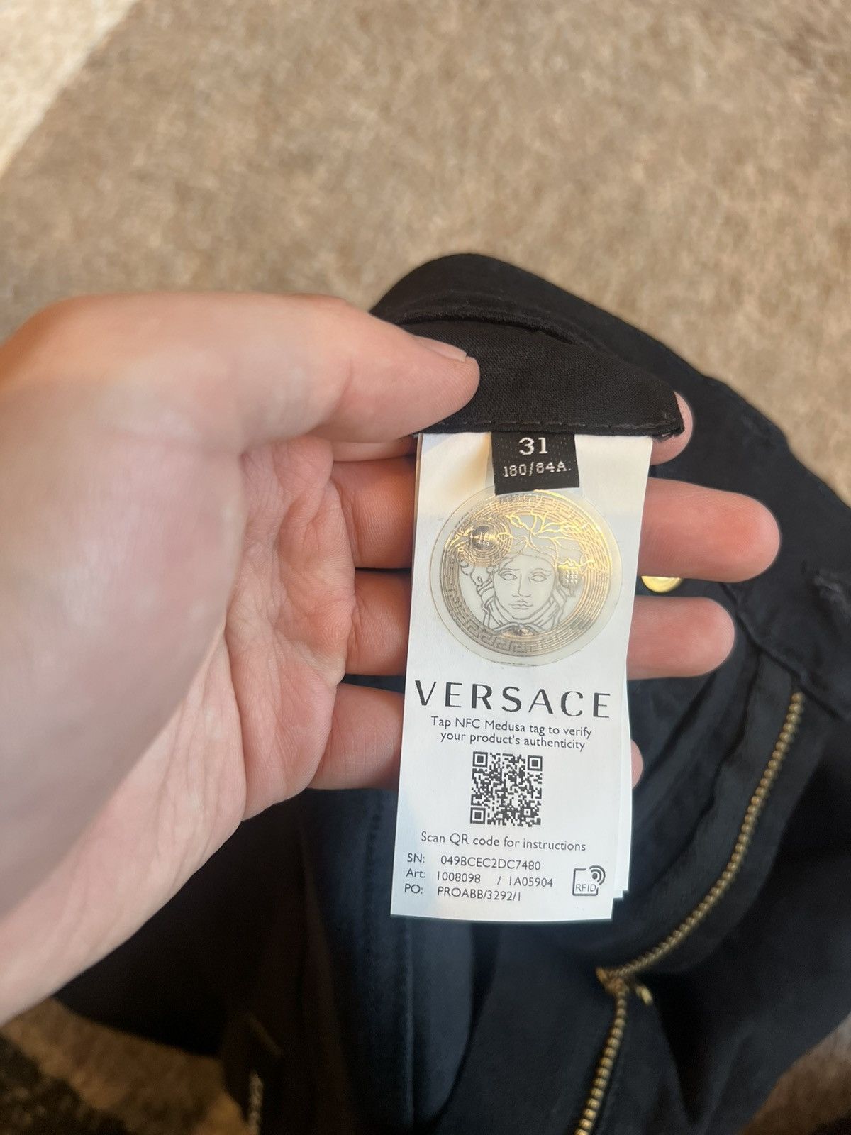 Versace Versace Mens Jeans Black Wash Taylor Fit Size US 31 - 7 Thumbnail