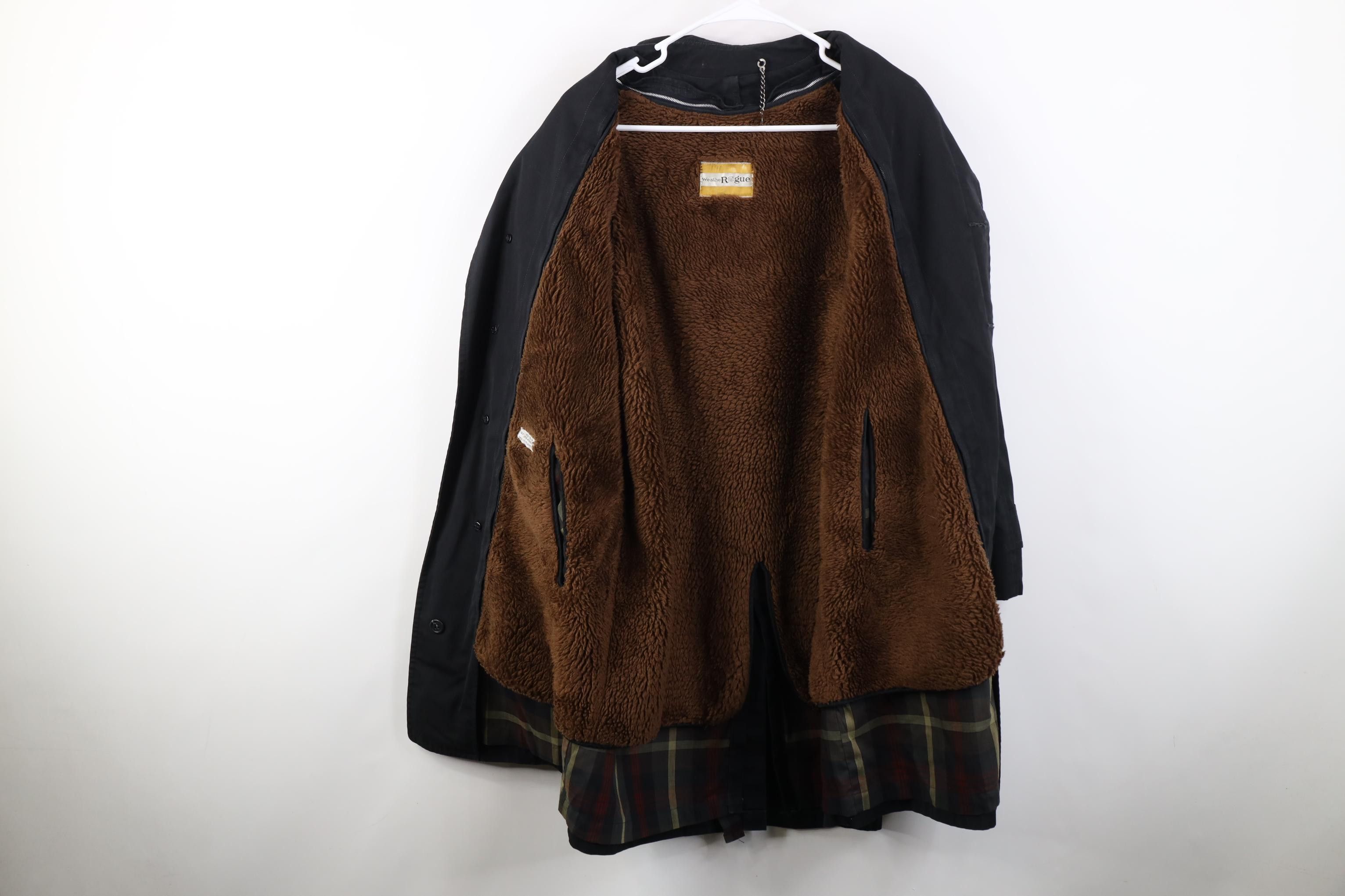 Vintage Vintage 50s 60s Lined Trench Coat Rain Jacket Black USA Size US L / EU 52-54 / 3 - 15 Thumbnail