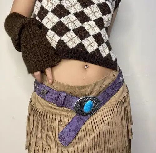 Designer × Japanese Brand × Vintage Retro carved rivet versatile belt Size ONE SIZE - 2 Thumbnail