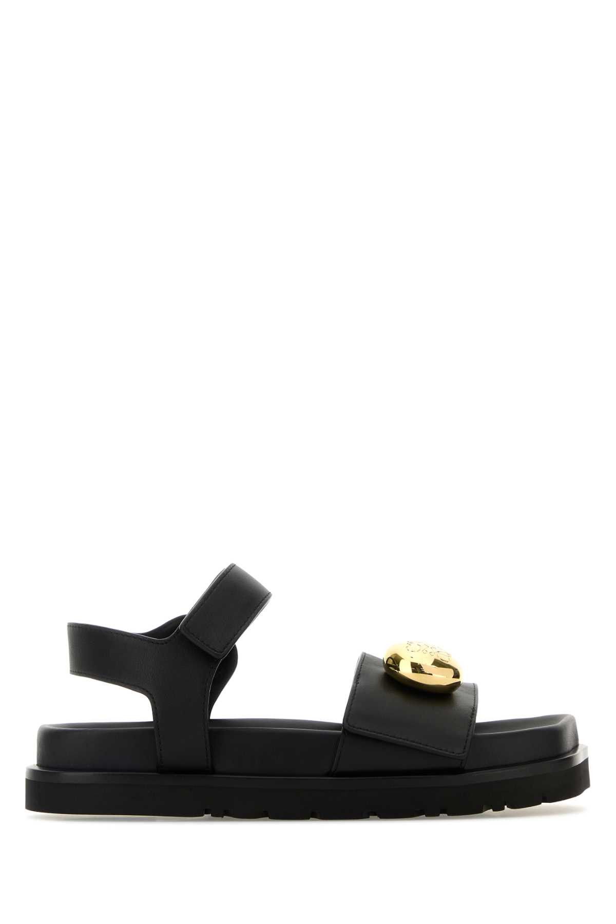 Loewe Black Leather Pebble Sandals Size US 9 / IT 39 - 1 Thumbnail