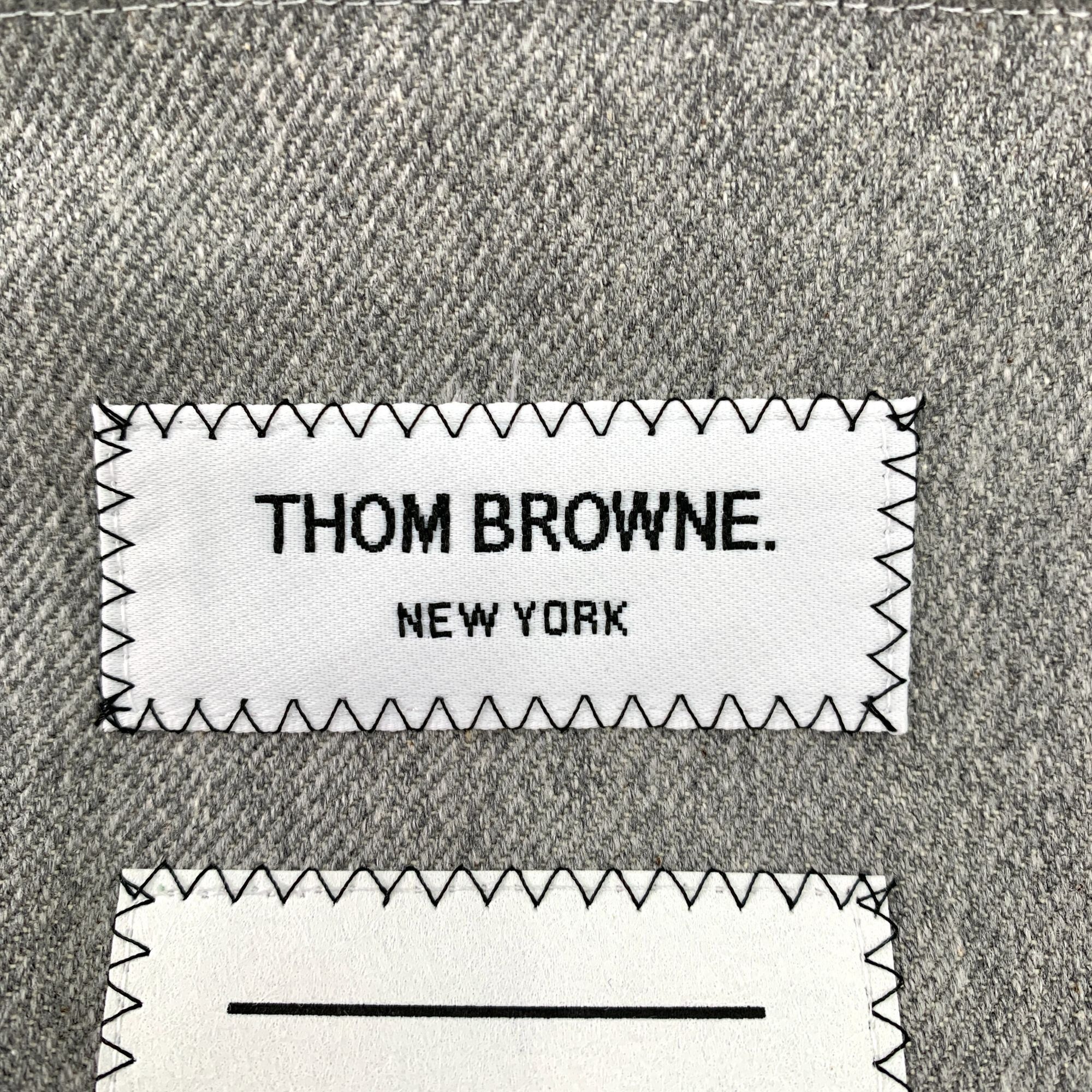 Thom Browne Thom Browne Mens Two-Tone Gray Blazer With Striped Sleeve Size US M / EU 48-50 / 2 - 8 Thumbnail