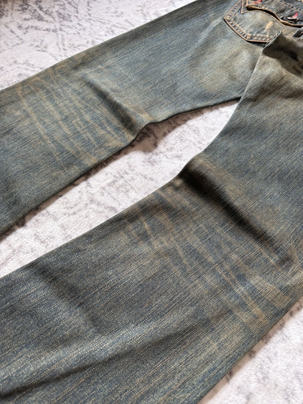 2000s Edwin V-Cut Mudwashed Flare Denim Archive