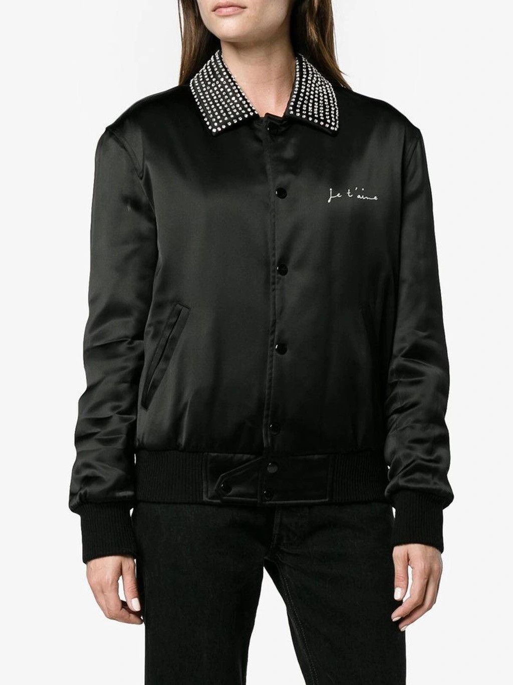 Saint Laurent Paris Saint Laurent Paris Je t'aime crystal teddy bomber jacket Size US XS / EU 42 / 0 - 12 Thumbnail